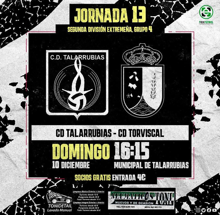 El CD Talarrubias recibe en casa al CD Torviscal