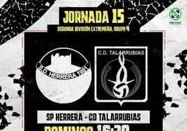 El CD Talarrubias se enfrentará al SP Herrera para la jornada 15