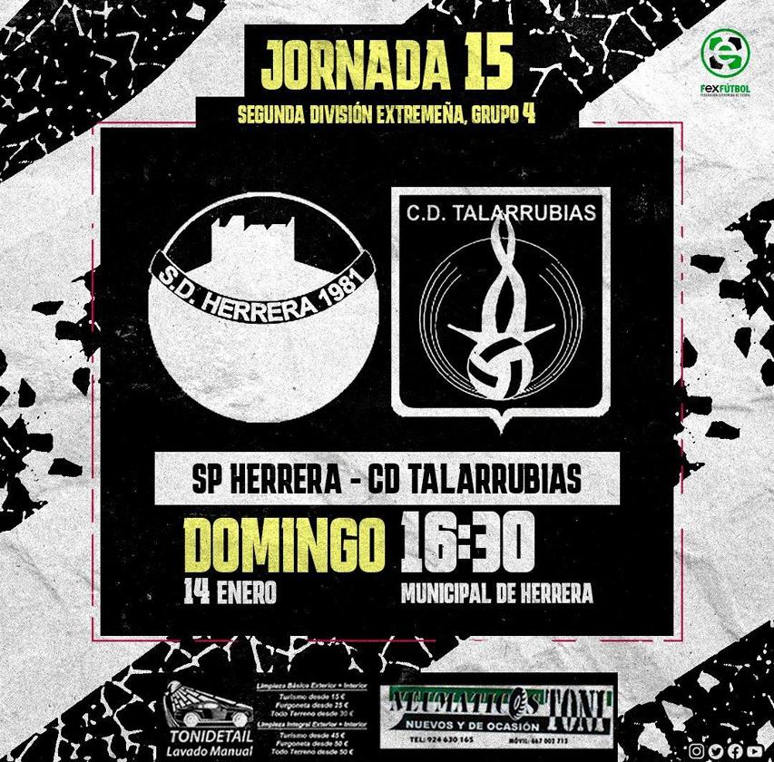 El CD Talarrubias se enfrentará al SP Herrera para la jornada 15