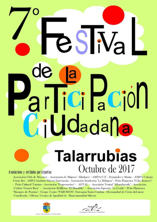 El domingo 1 de octubre arranca el ‘7º Festival de Participación Ciudadana’