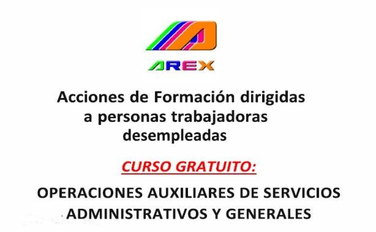 Arex organiza un curso gratuito de operaciones auxiliares de servicios administrativos y generales