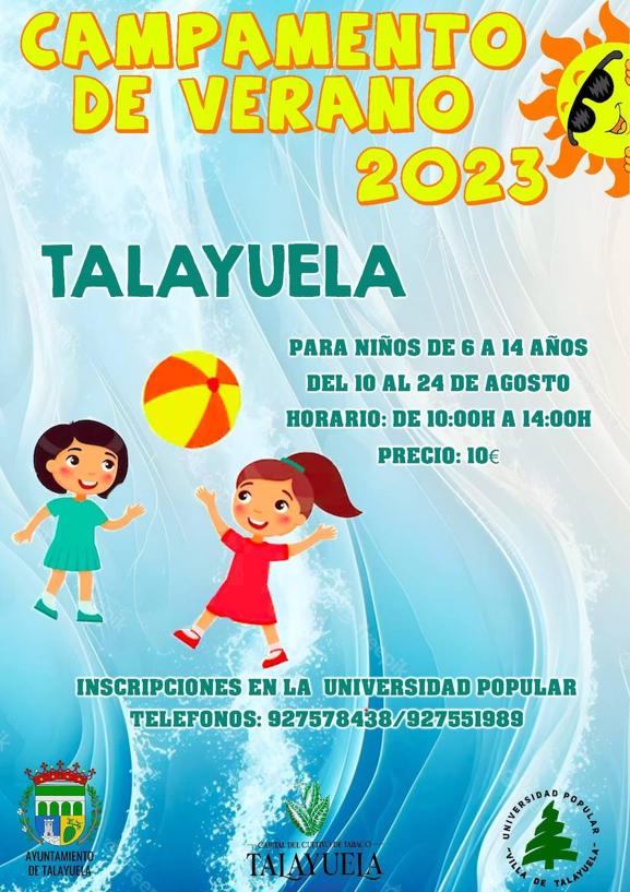Abierto el plazo de inscripción para el campamento de verano de Talayuela y el de Santa María