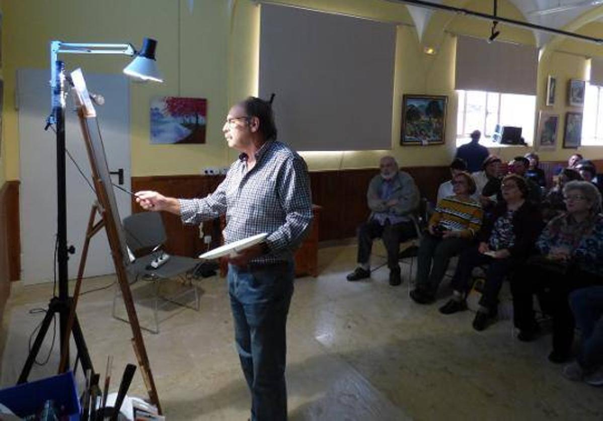 Juan Núñez y sus alumnos expondrán sus pinturas en el hotel Valles de Gredos
