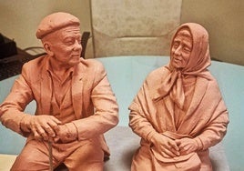 Recreación a escala de la escultura proyectada
