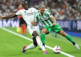 Rodri en el Bernabeu ante el Real Madrid, hace unos días