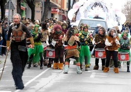 La batucada SamVera en el reciente Carnaval de Navalmoral