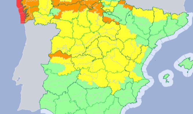 Alerta por viento, lluvia y nieve en la provincia de Cáceres