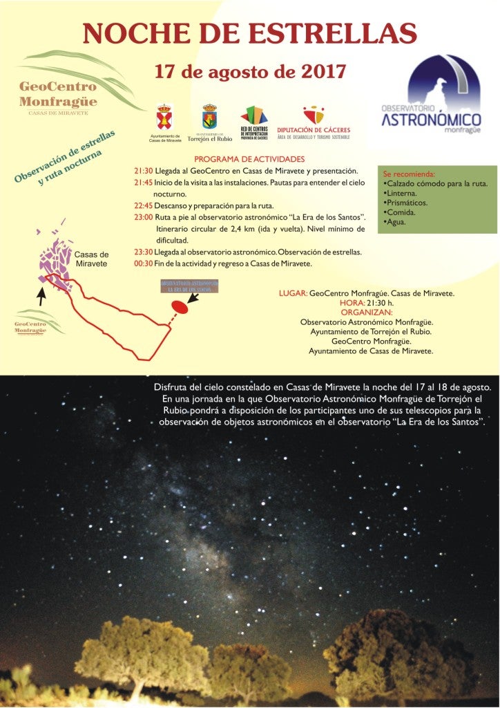 Noche de estrellas en Casas de Miravete