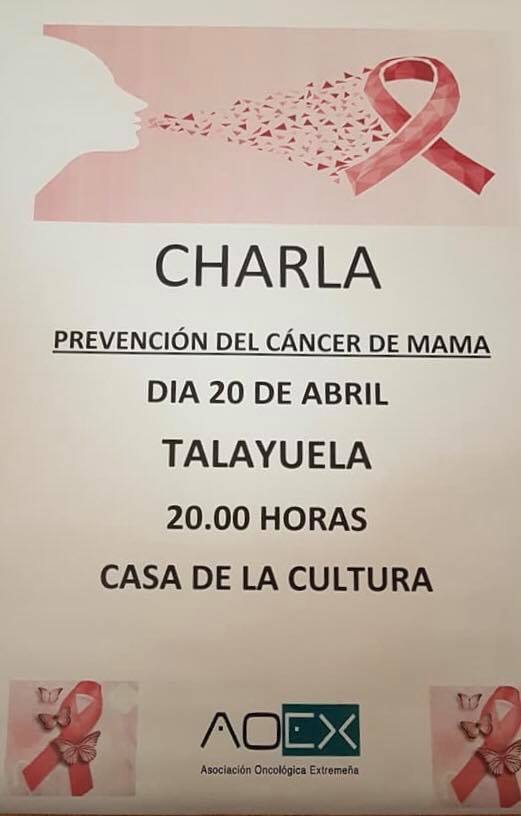 Esta tarde, charla informativa sobre prevención del Cáncer de Mama