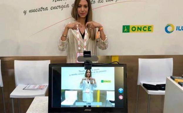 Marta en la grabación de signos 