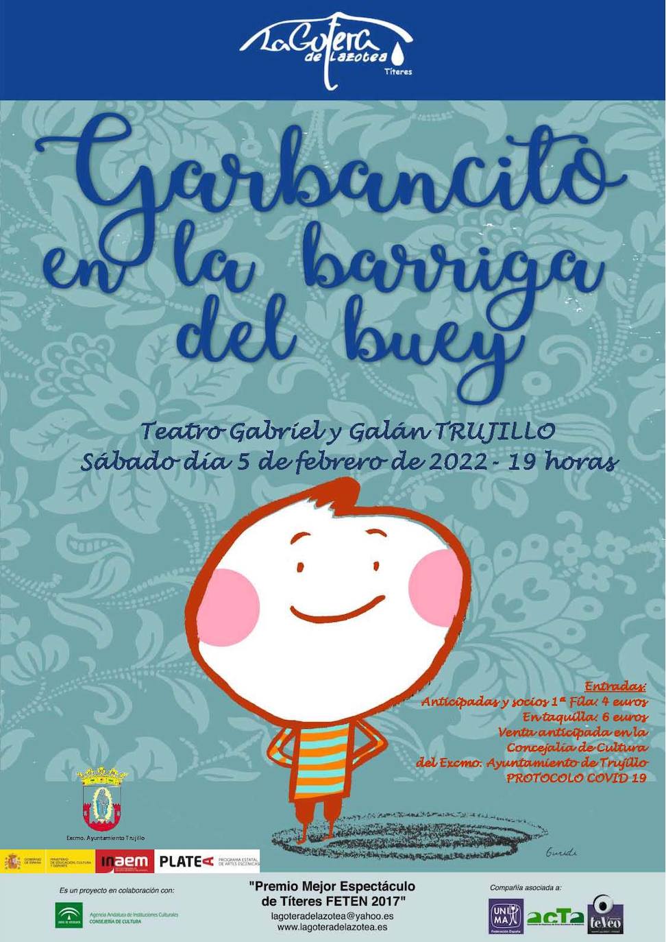 El teatro Gabriel y Galán de Trujillo acoge este sábado la obra 'Garbancito, en la barriga del buey'