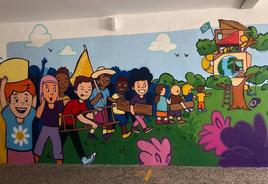 El mural ya luce en el colegio Las Américas