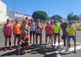 Corredores y colaboradoes del trayecto realizado corriendo desde La Cumbre a Trujillo