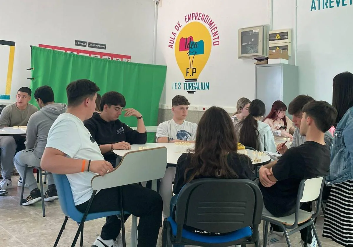 Estudiantes del instituto Turgalium en una actividad