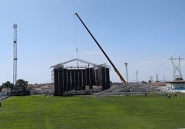 Preparativos ayer por la mañana.