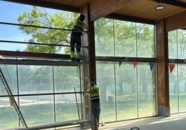 Trabajos realizados en la piscina climatizada.