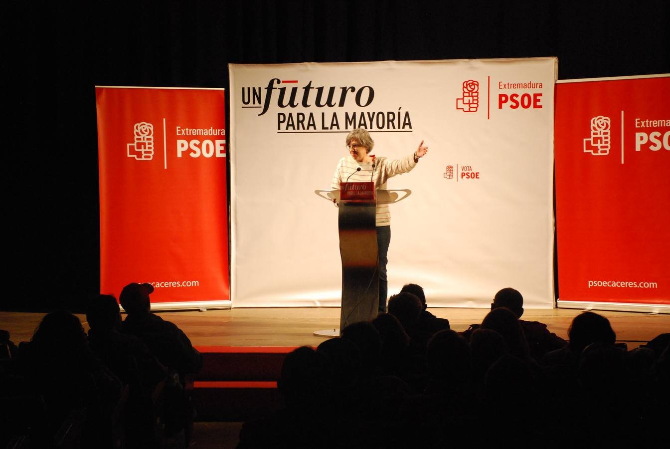 Leire Iglesias en el mitin,ayer en Trujillo 
