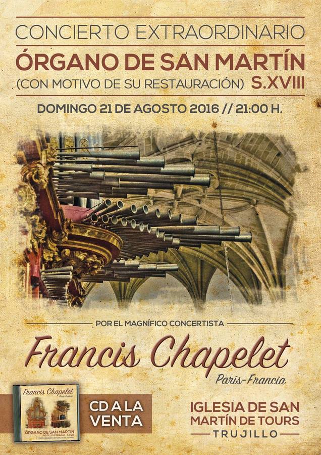 Concierto hoy de órgano en San Martín por Francis Chapelet