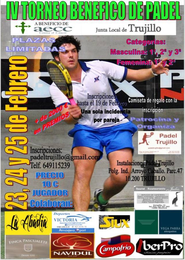 El torneo benéfico de pádel tendrá lugar del 23 al 25 de febrero en favor de la AECC