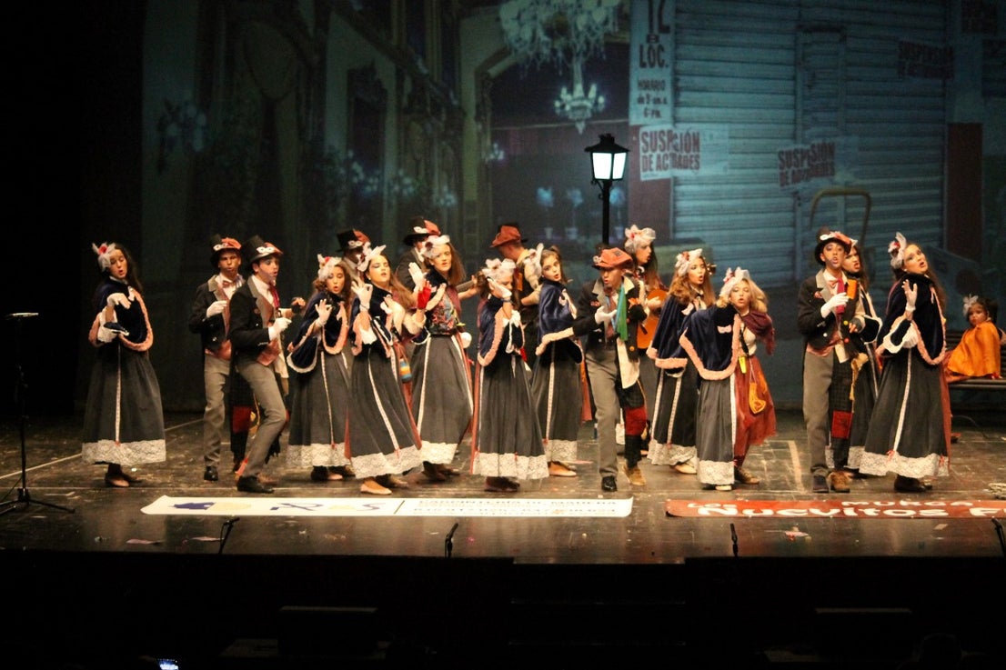 Imágenes de la actuación de Los Nuevitos Flama en el Concurso de Murgas Joven de Badajoz en el Carnaval 2019 (23-02-2019)