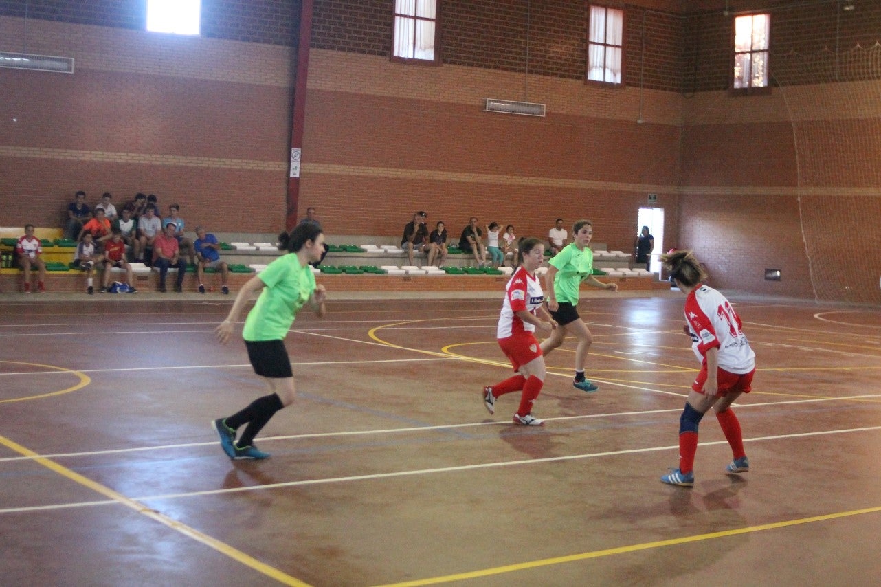 Algunas imágenes del encuentro femenino que enfrentó al equipo de Valverde y Almendral con el Santa Teresa en el pabellón polideportivo (28-05-2019)