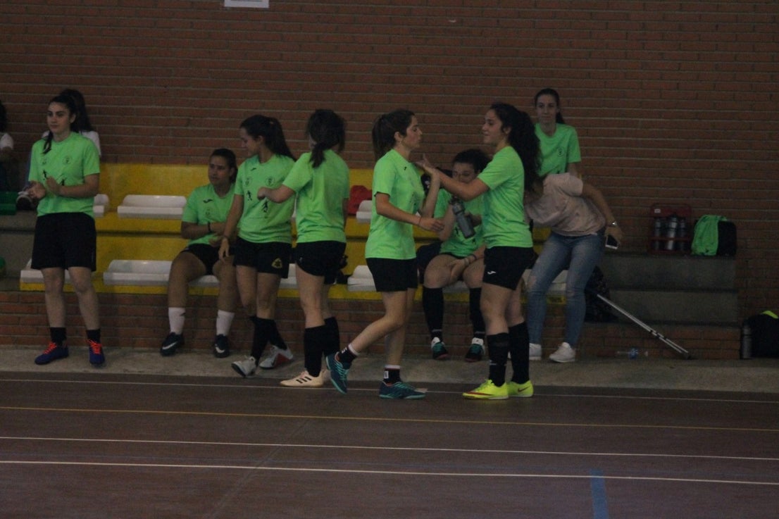 Algunas imágenes del encuentro femenino que enfrentó al equipo de Valverde y Almendral con el Santa Teresa en el pabellón polideportivo (28-05-2019)