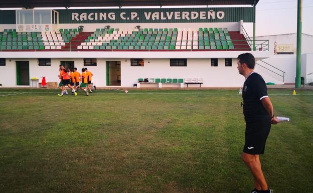 José María Cidoncha en su primer entrenamiento de la pretemporada