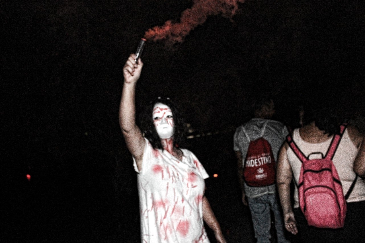 Algunas imágenes del pasaje del terror de la Ruta Nocturna 'La Diabla' (14-08-2019)