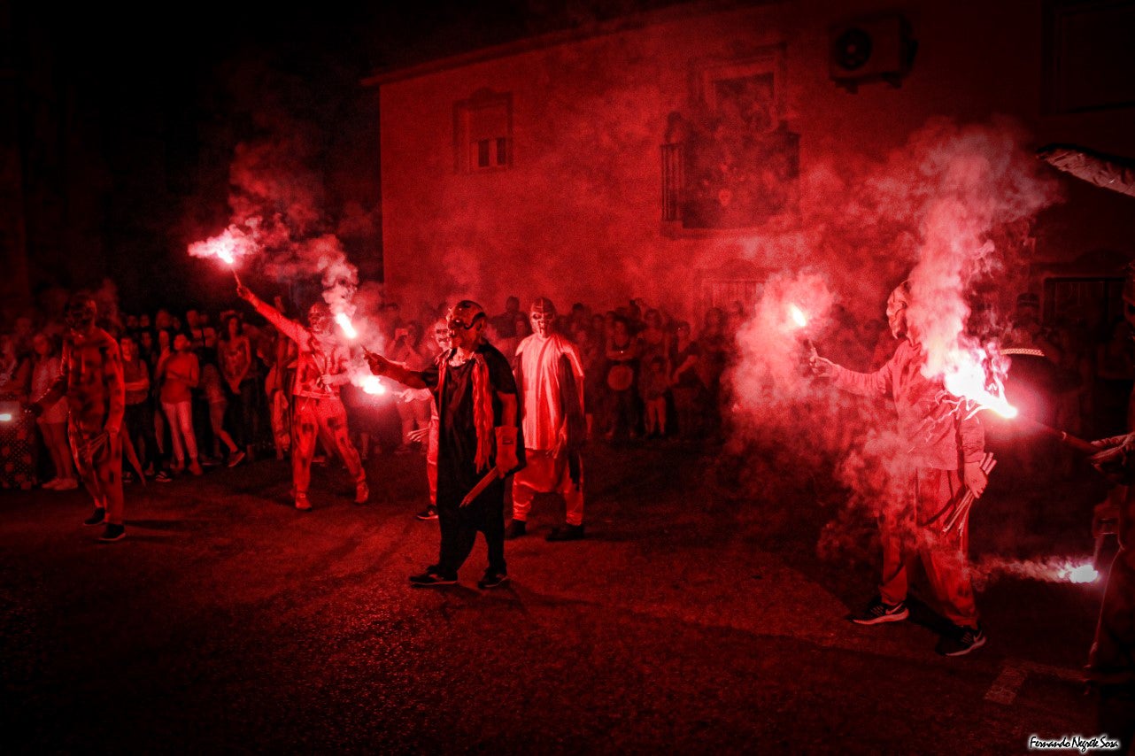 Imágenes del espectáculo de la Fuga de la Diabla celebrado en Valverde de Leganés (17-08-2019)