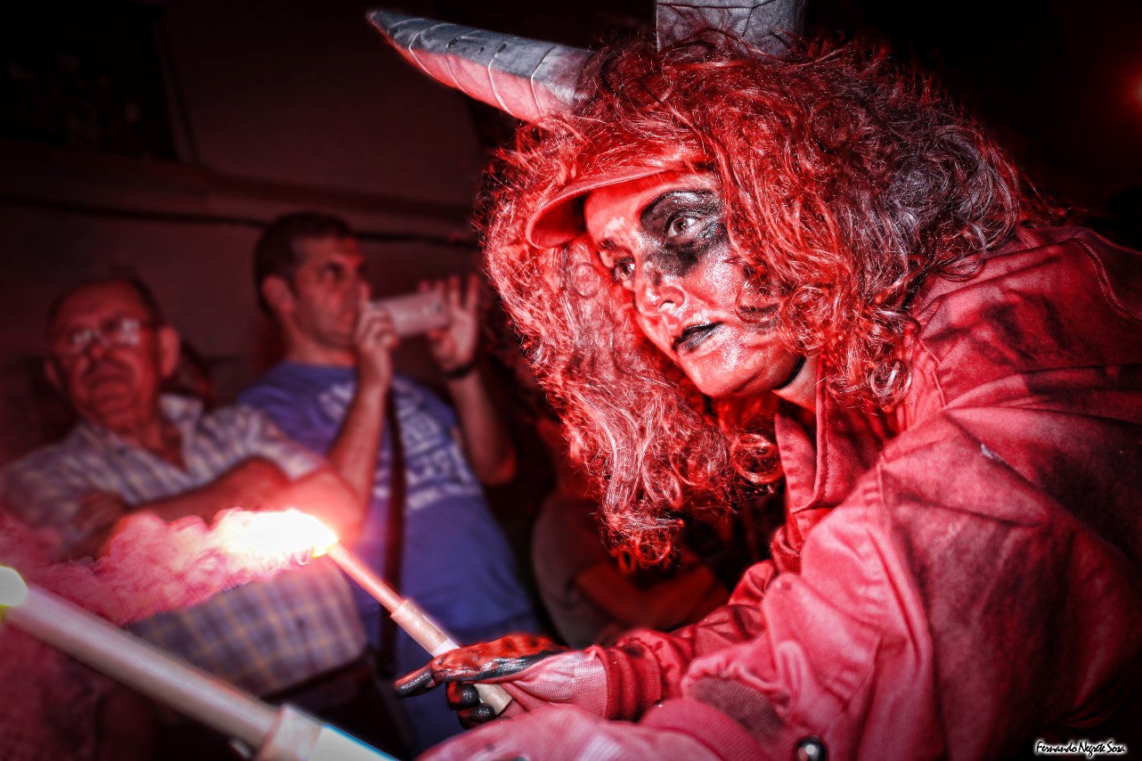 Imágenes del espectáculo de la Fuga de la Diabla celebrado en Valverde de Leganés (17-08-2019)