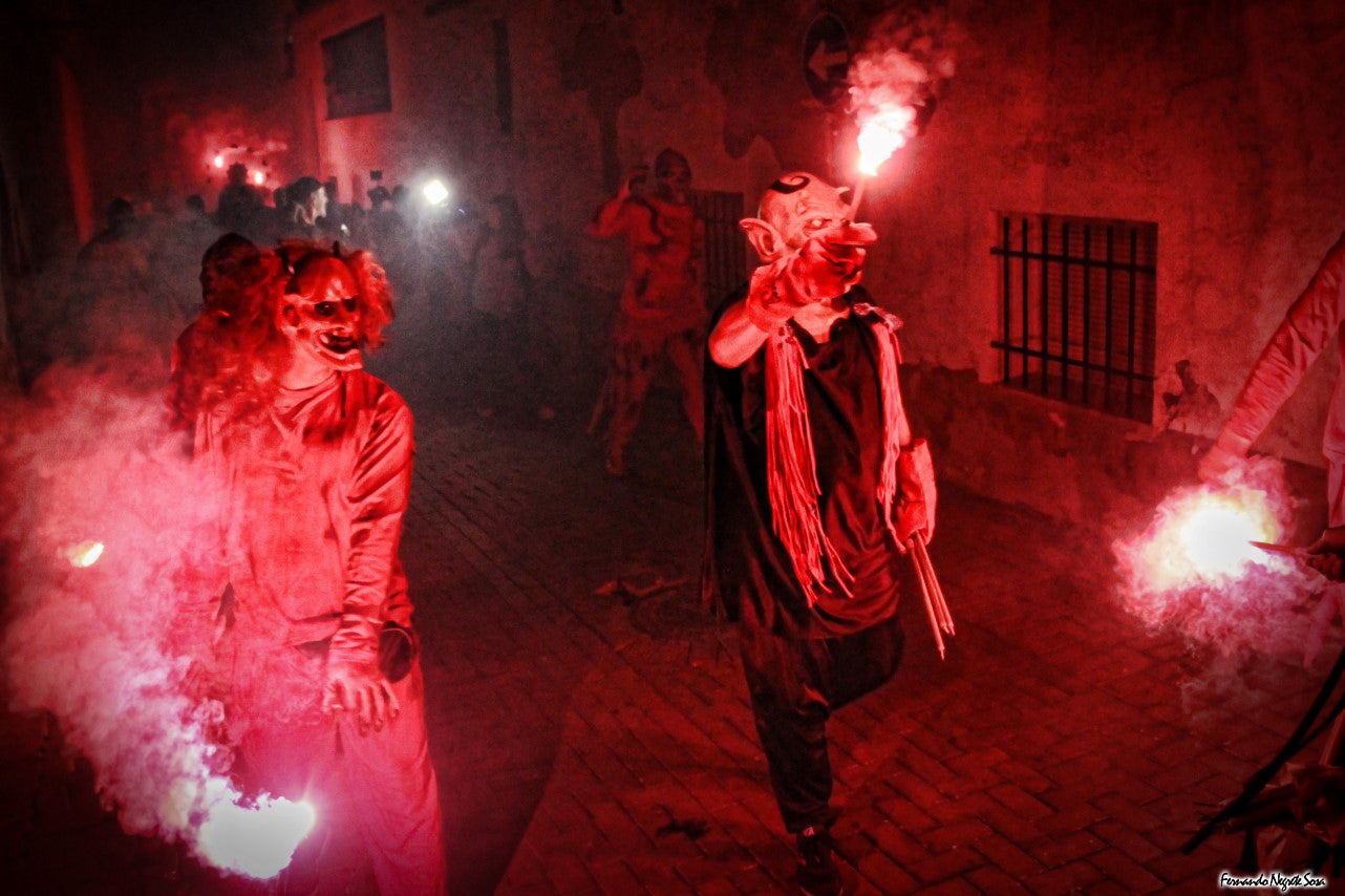 Imágenes del espectáculo de la Fuga de la Diabla celebrado en Valverde de Leganés (17-08-2019)