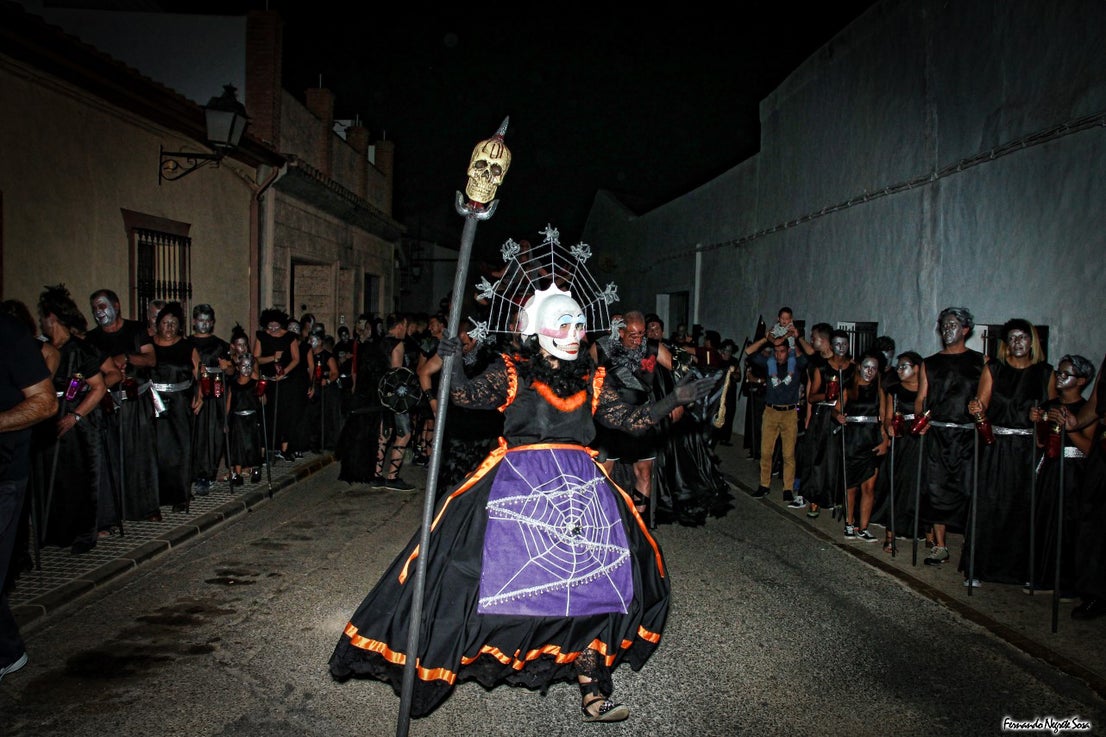 Imágenes del espectáculo de la Fuga de la Diabla celebrado en Valverde de Leganés (17-08-2019)