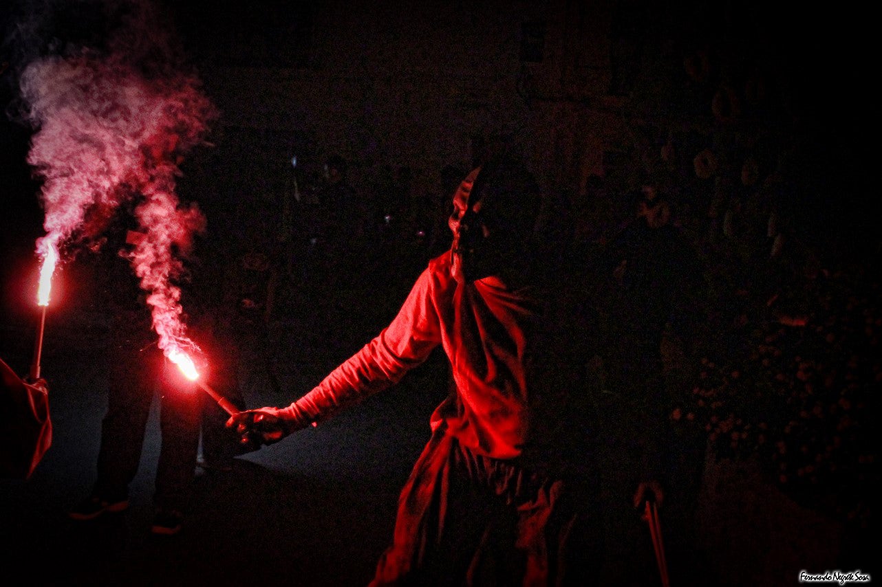 Imágenes del espectáculo de la Fuga de la Diabla celebrado en Valverde de Leganés (17-08-2019)