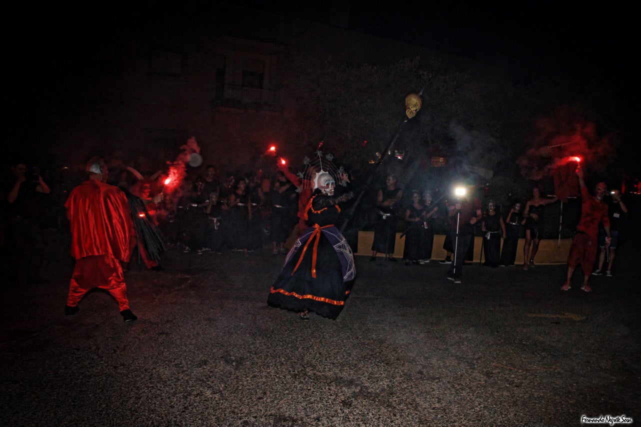 Imágenes del espectáculo de la Fuga de la Diabla celebrado en Valverde de Leganés (17-08-2019)