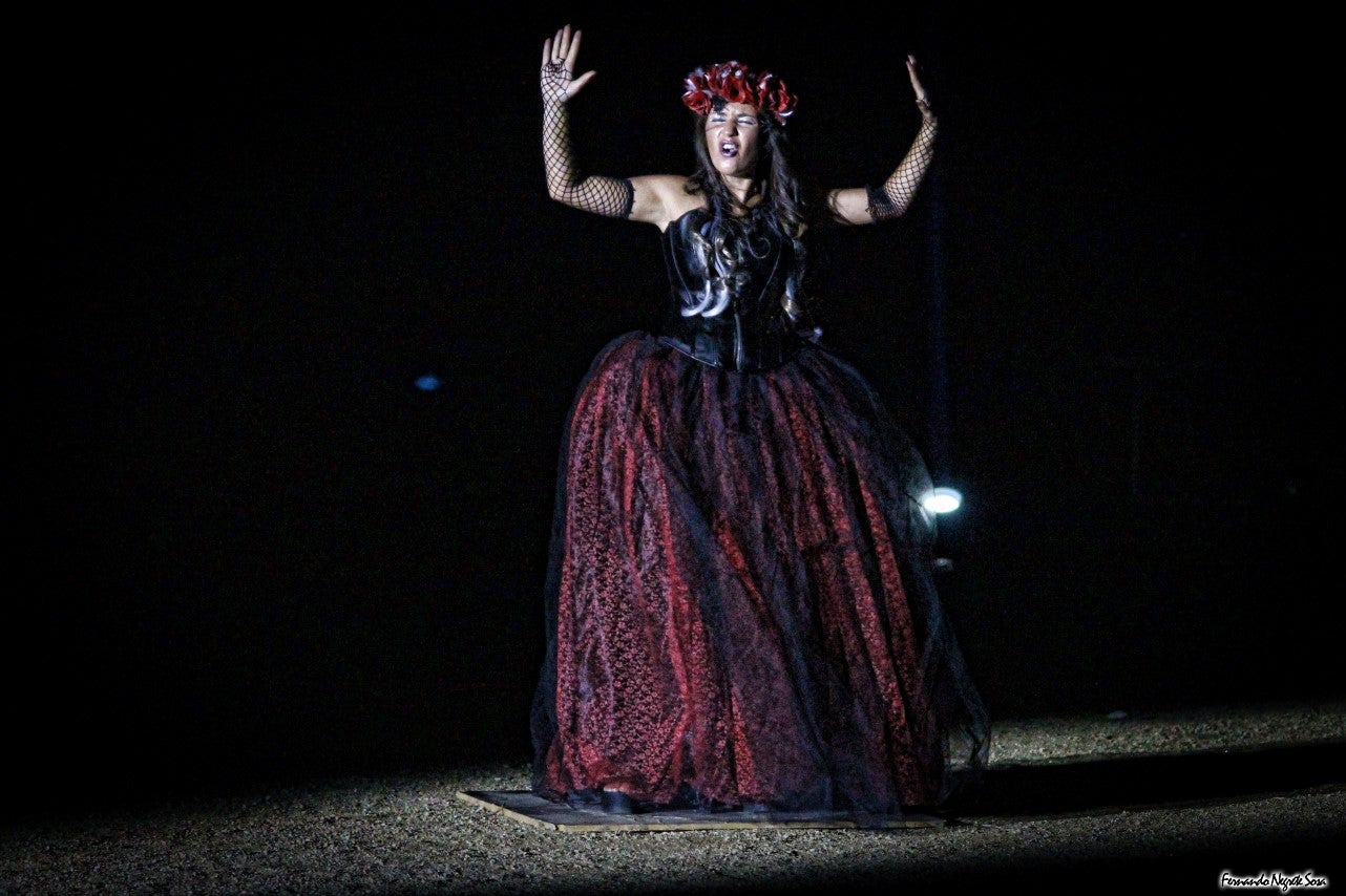 Imágenes del espectáculo de la Fuga de la Diabla celebrado en Valverde de Leganés (17-08-2019)