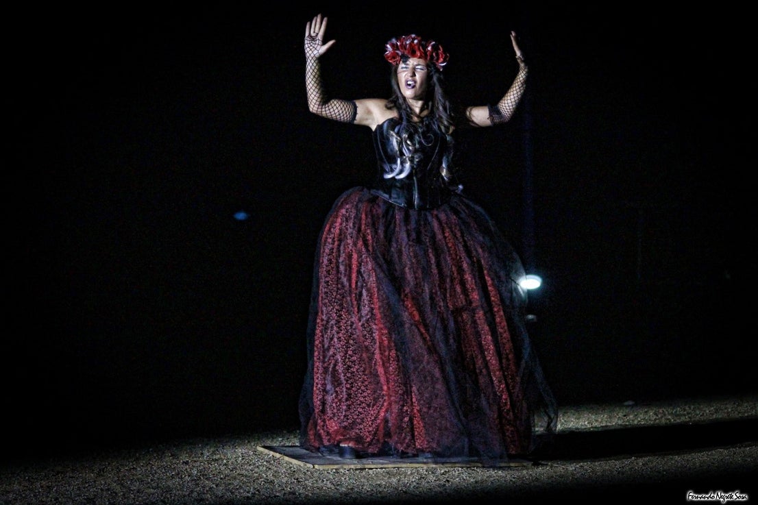 Imágenes del espectáculo de la Fuga de la Diabla celebrado en Valverde de Leganés (17-08-2019)