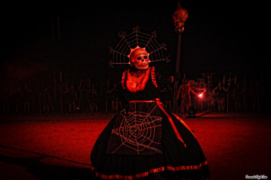 Imágenes del espectáculo de la Fuga de la Diabla celebrado en Valverde de Leganés (17-08-2019)