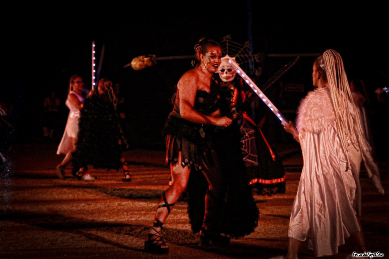 Imágenes del espectáculo de la Fuga de la Diabla celebrado en Valverde de Leganés (17-08-2019)