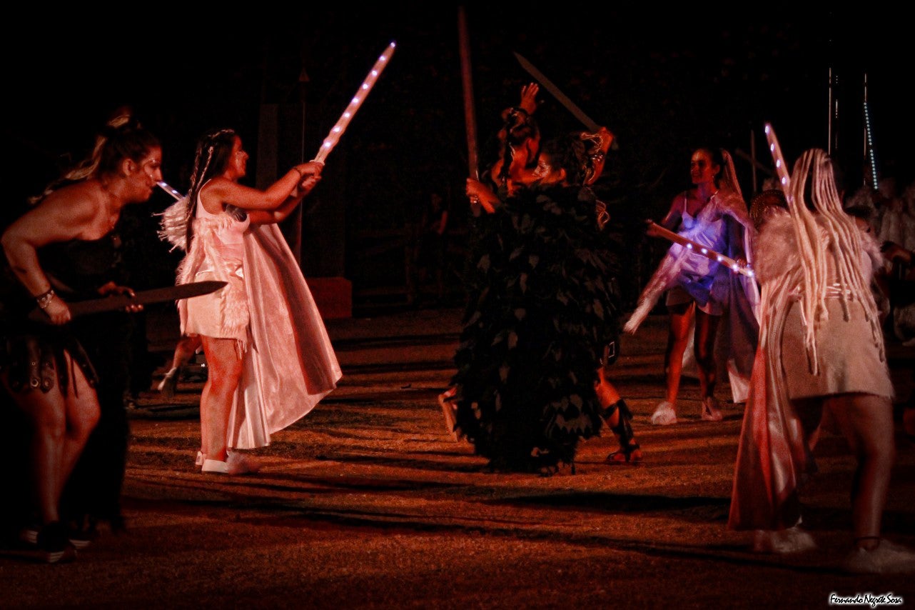 Imágenes del espectáculo de la Fuga de la Diabla celebrado en Valverde de Leganés (17-08-2019)