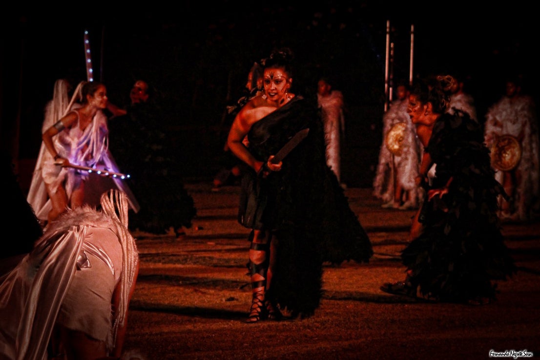 Imágenes del espectáculo de la Fuga de la Diabla celebrado en Valverde de Leganés (17-08-2019)