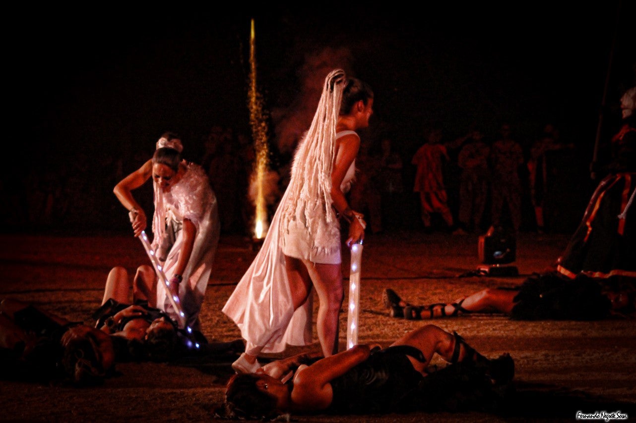 Imágenes del espectáculo de la Fuga de la Diabla celebrado en Valverde de Leganés (17-08-2019)