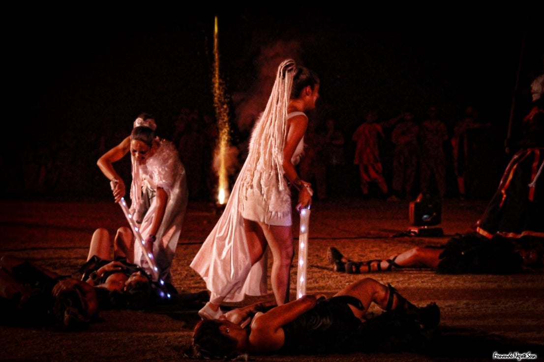 Imágenes del espectáculo de la Fuga de la Diabla celebrado en Valverde de Leganés (17-08-2019)