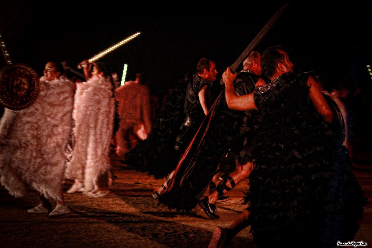 Imágenes del espectáculo de la Fuga de la Diabla celebrado en Valverde de Leganés (17-08-2019)