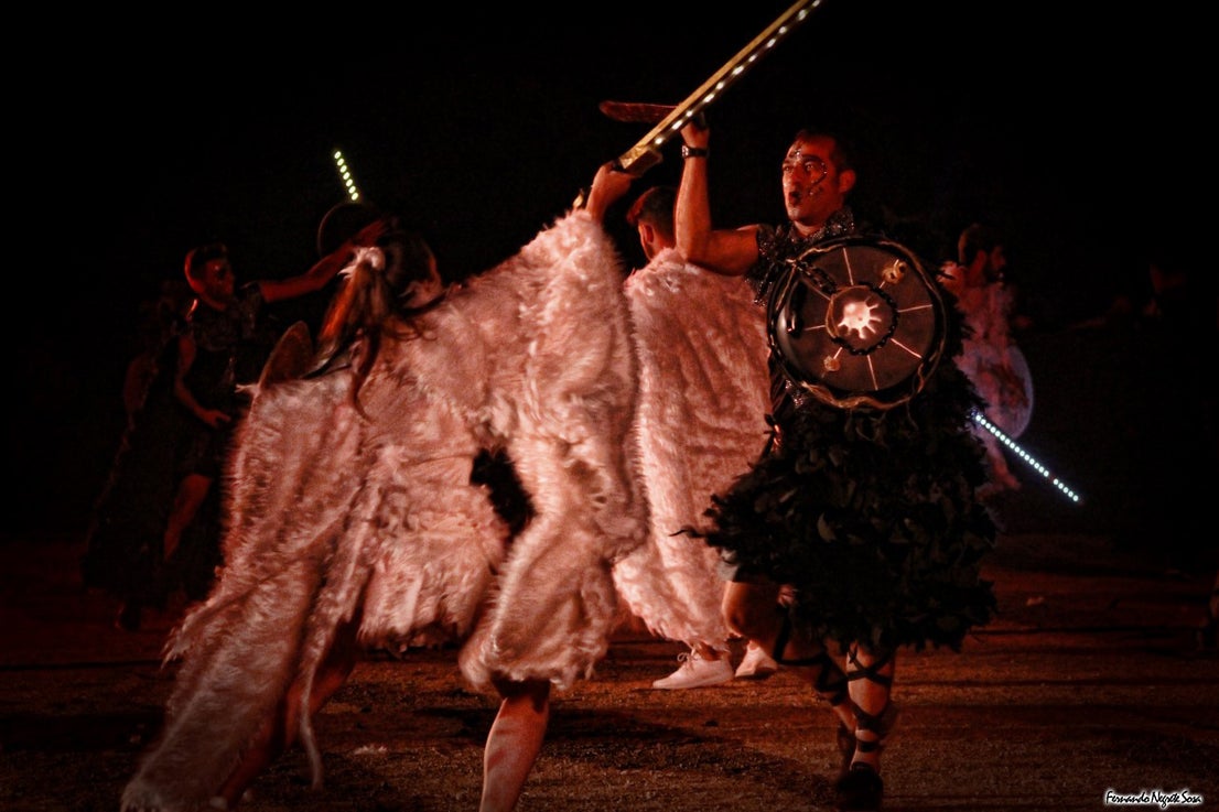 Imágenes del espectáculo de la Fuga de la Diabla celebrado en Valverde de Leganés (17-08-2019)
