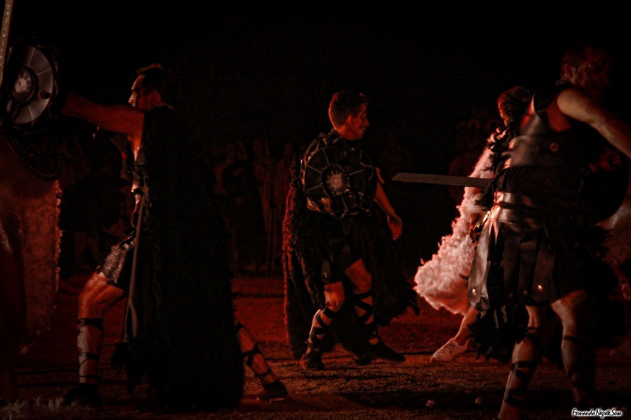 Imágenes del espectáculo de la Fuga de la Diabla celebrado en Valverde de Leganés (17-08-2019)