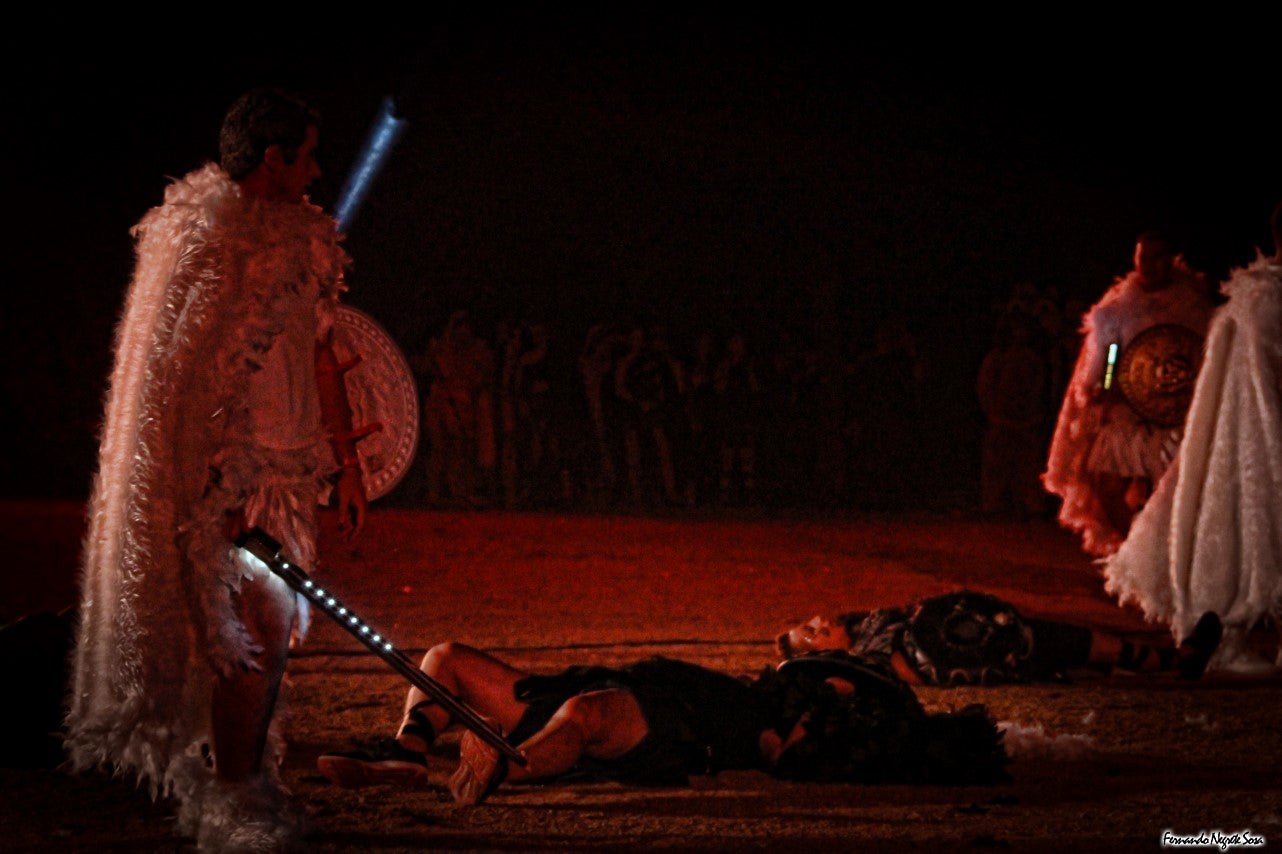 Imágenes del espectáculo de la Fuga de la Diabla celebrado en Valverde de Leganés (17-08-2019)