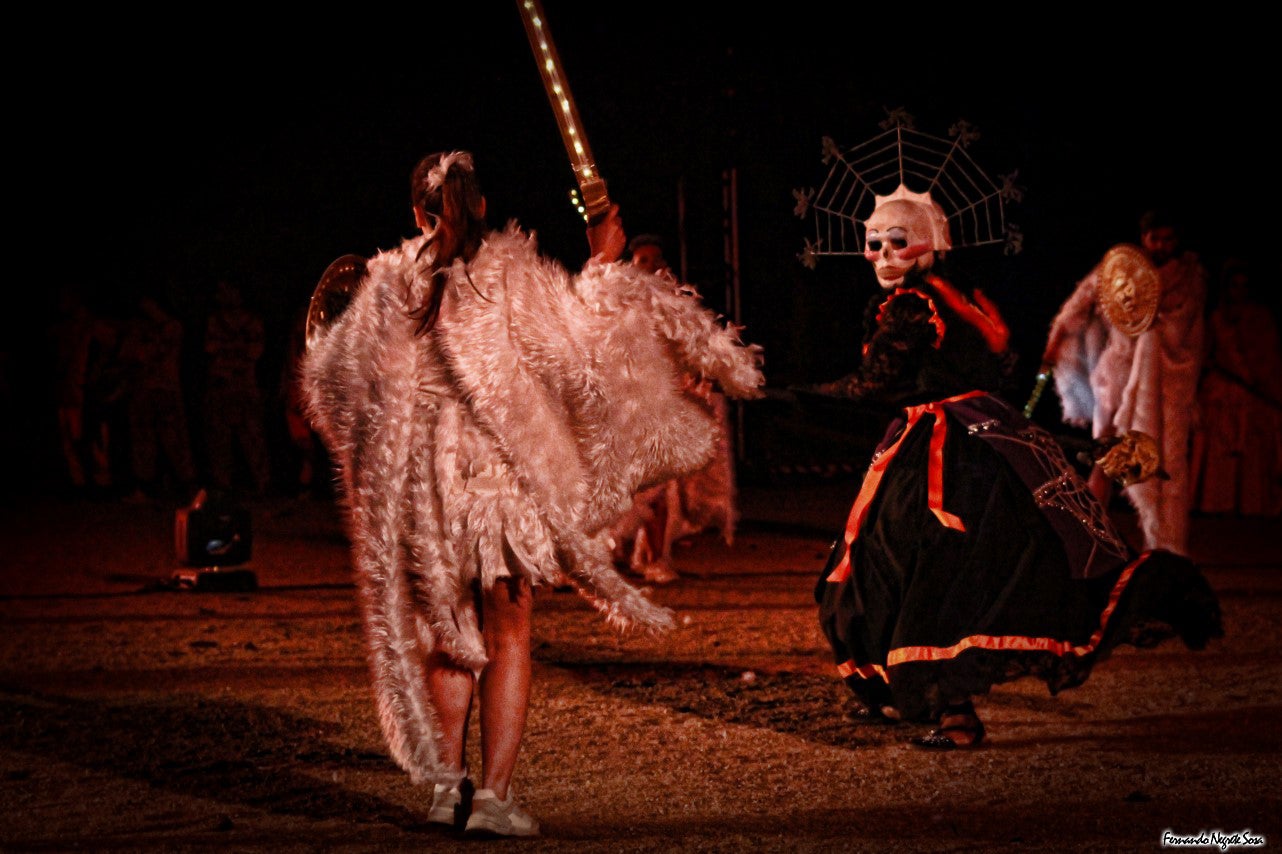 Imágenes del espectáculo de la Fuga de la Diabla celebrado en Valverde de Leganés (17-08-2019)