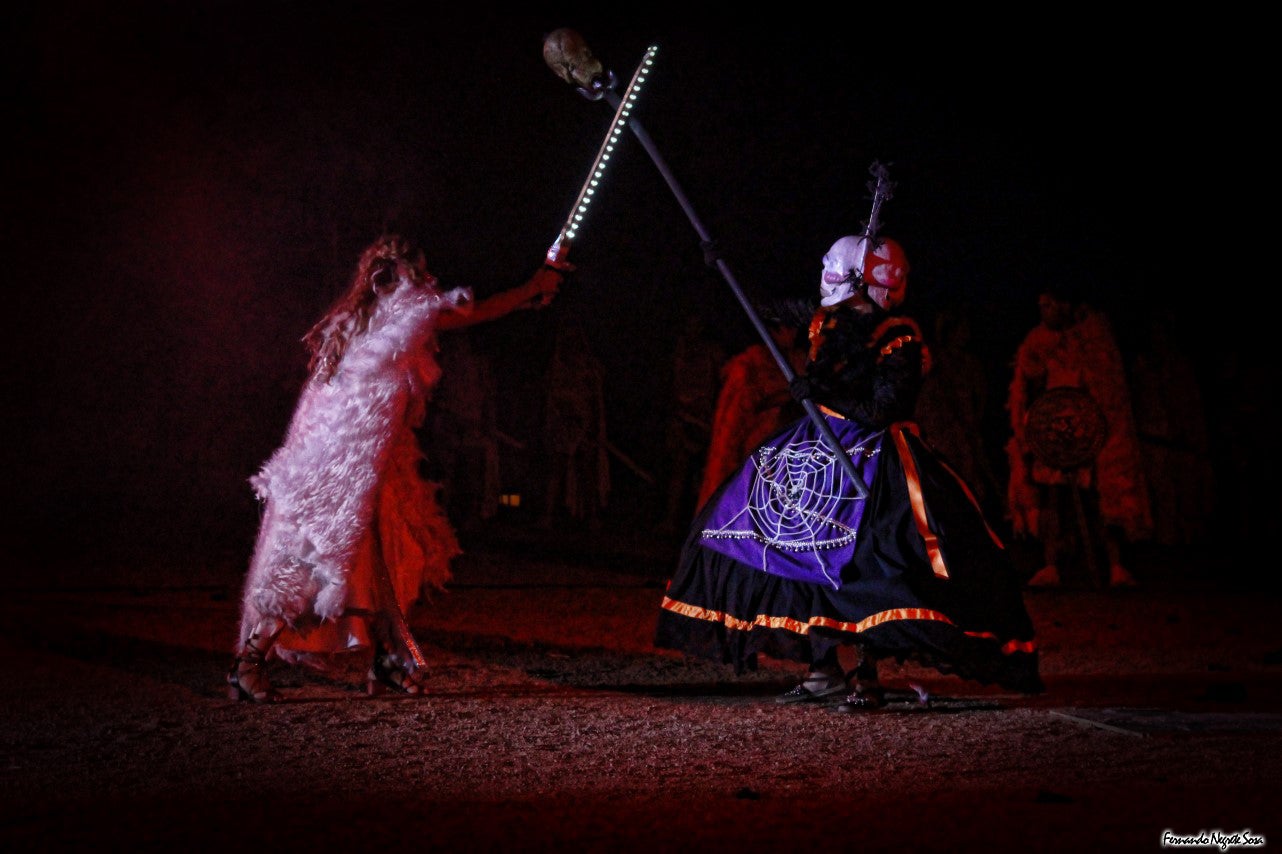 Imágenes del espectáculo de la Fuga de la Diabla celebrado en Valverde de Leganés (17-08-2019)