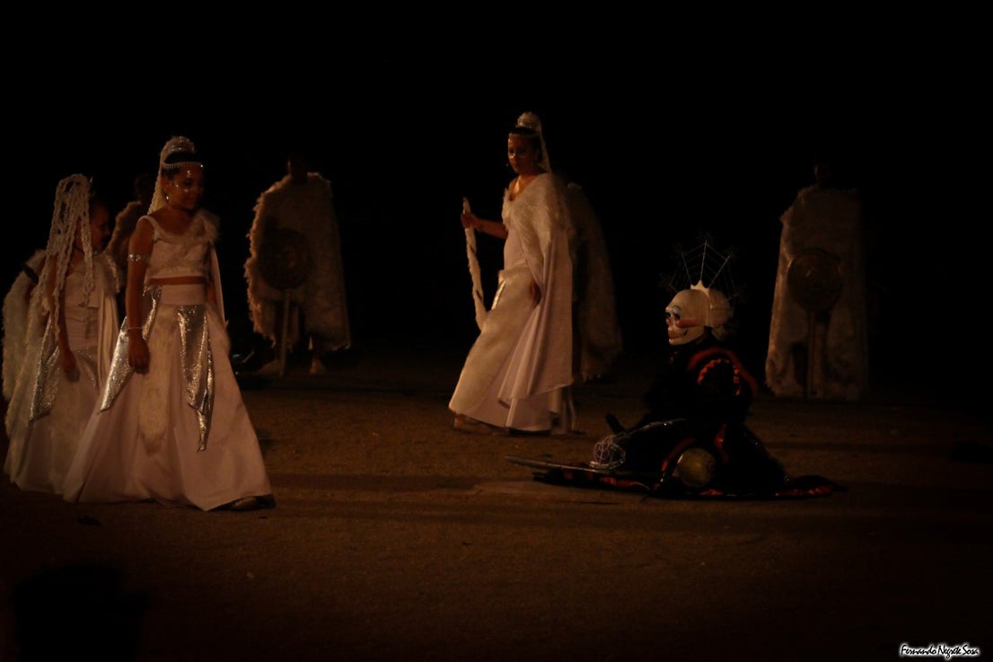 Imágenes del espectáculo de la Fuga de la Diabla celebrado en Valverde de Leganés (17-08-2019)