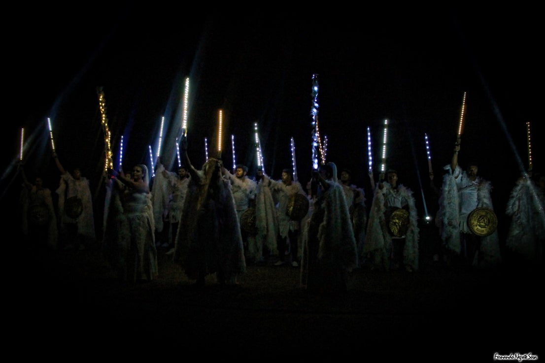 Imágenes del espectáculo de la Fuga de la Diabla celebrado en Valverde de Leganés (17-08-2019)